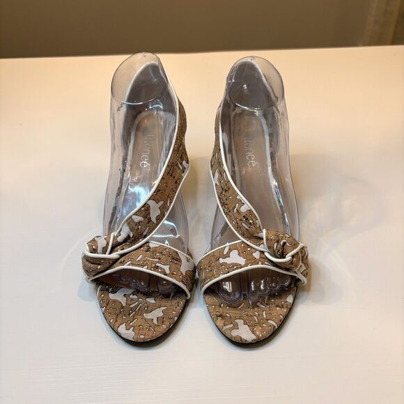 Gorgeous J. Reneé Women's Jaynnie Cork-White Floral Lace Heels US Size 9.5 M - Picture 4 of 11